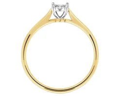 Apart Pierścionek z żółtego i białego złota z diamentami - 0,07 ct - próba 375< Pierścionki