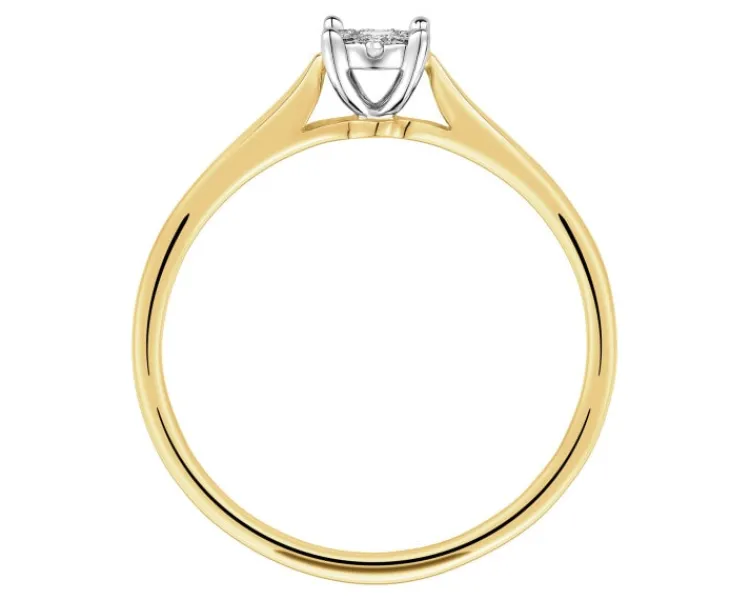 Apart Pierścionek z żółtego i białego złota z diamentami - 0,07 ct - próba 375< Pierścionki