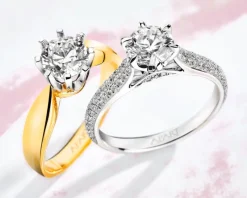 Hot Apart Pierścionek z żółtego i białego złota z brylantem - SI2/H - 0,28 ct - próba 585