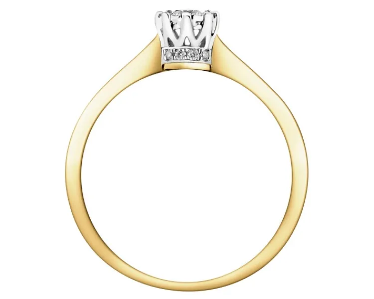 Sale Apart Pierścionek z żółtego i białego złota z brylantami - 0,13 ct - próba 585