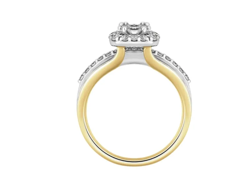 Apart Pierścionek z żółtego i białego złota z diamentami - 0,67 ct - próba 585< Pierścionki