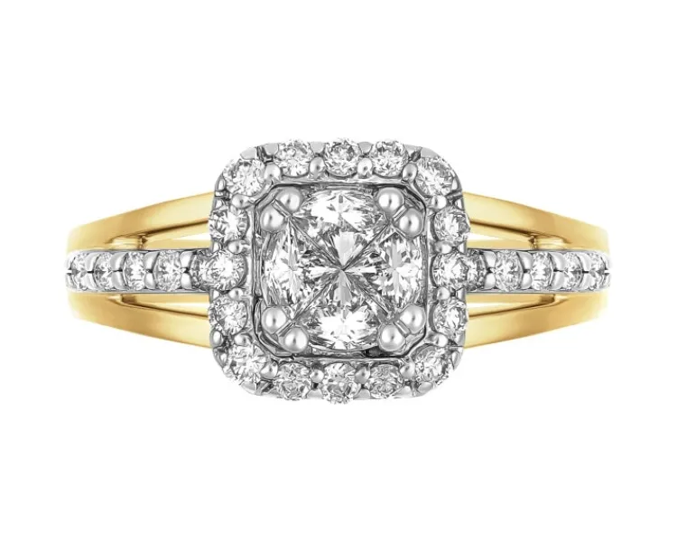 Apart Pierścionek z żółtego i białego złota z diamentami - 0,67 ct - próba 585< Pierścionki