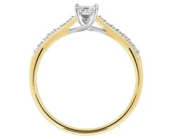 Discount Apart Pierścionek z żółtego i białego złota z diamentami - 0,36 ct - próba 585