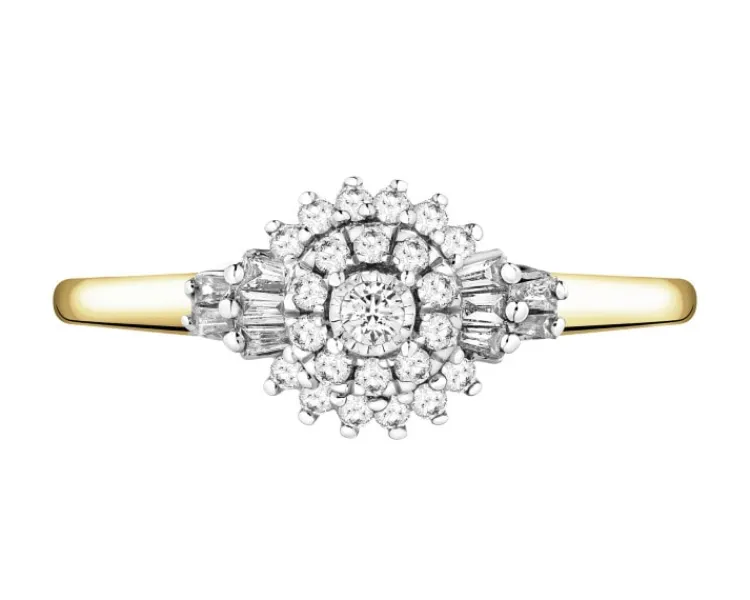 Apart Pierścionek z żółtego i białego złota z diamentami - 0,23 ct - próba 585< Pierścionki
