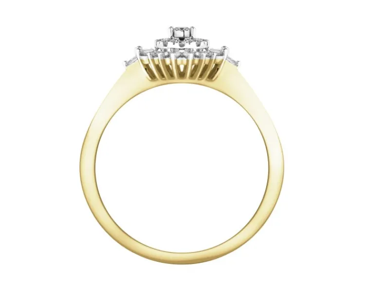 Apart Pierścionek z żółtego i białego złota z diamentami - 0,23 ct - próba 585< Pierścionki