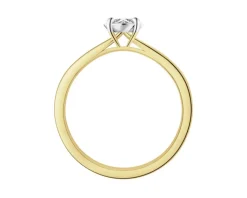 Online Apart Pierścionek z żółtego i białego złota z brylantem - 0,14 ct - próba 585
