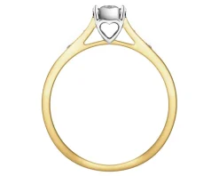 Hot Apart Pierścionek z żółtego i białego złota z brylantami - serce - 0,14 ct - próba 585
