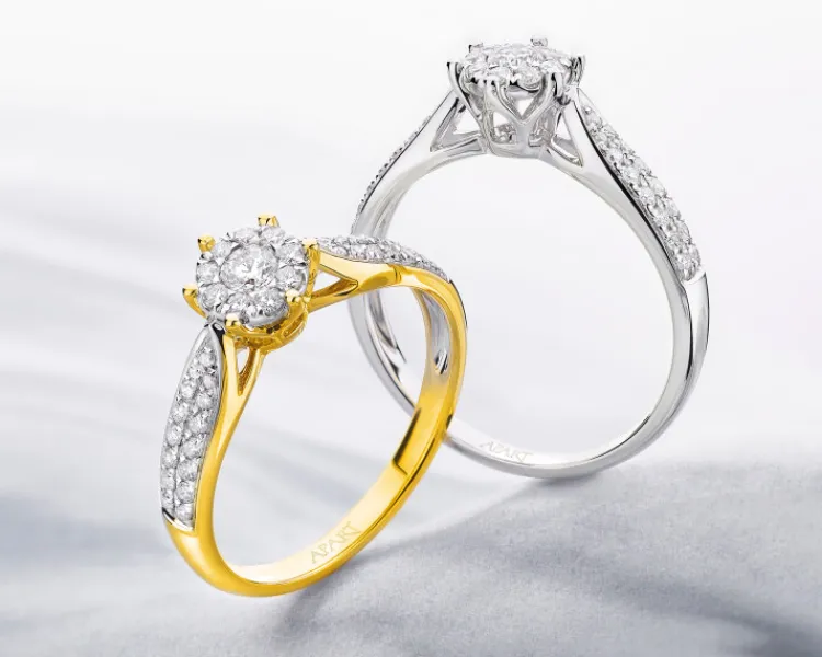 Apart Pierścionek z żółtego i białego złota z brylantami - 0,55 ct - próba 585< Wszystkie