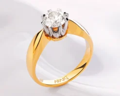 Hot Apart Pierścionek z żółtego i białego złota z brylantem - SI2/H - 0,37 ct - próba 585
