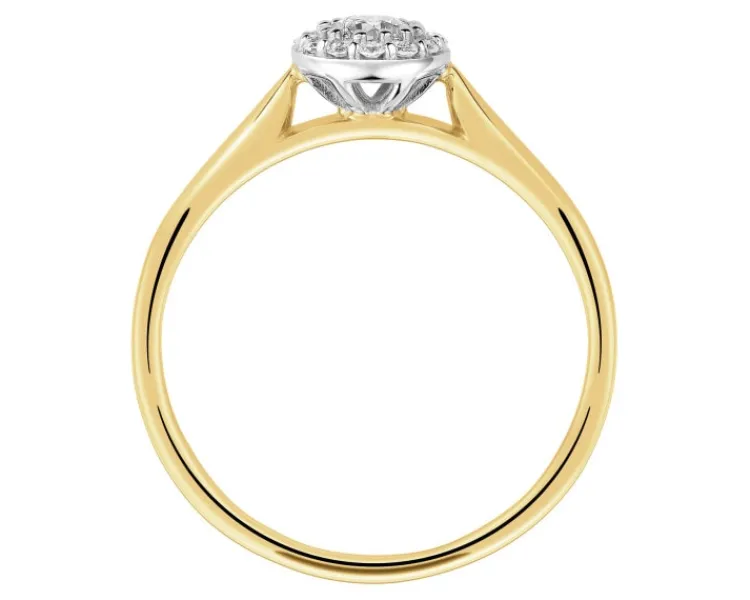 Apart Pierścionek z żółtego i białego złota z diamentami - 0,25 ct - próba 585< Pierścionki
