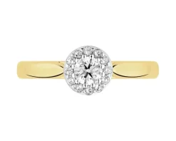 Apart Pierścionek z żółtego i białego złota z diamentami - 0,25 ct - próba 585< Pierścionki