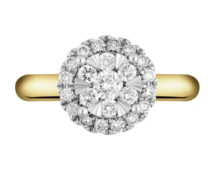 Apart Pierścionek z żółtego i białego złota z brylantami - 0,52 ct - próba 585