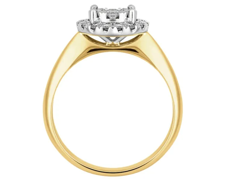 Apart Pierścionek z żółtego i białego złota z brylantami - 0,52 ct - próba 585