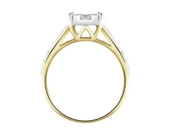 Clearance Apart Pierścionek z żółtego i białego złota z brylantami - 0,75 ct - próba 585