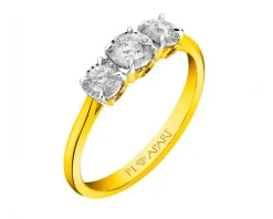 Apart Pierścionek z żółtego i białego złota z brylantami - serca - 0,28 ct - próba 585< Pierścionki