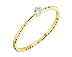 Apart Pierścionek z żółtego i białego złota z brylantem - 0,01 ct - próba 585< Pierścionki