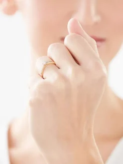 Clearance Apart Pierścionek z żółtego i białego złota z diamentami - 0,08 ct - próba 585