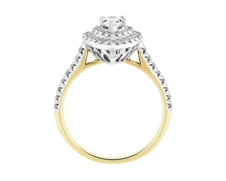 Apart Pierścionek z żółtego i białego złota z diamentami - SI1/H - 1,00 ct - próba 585
