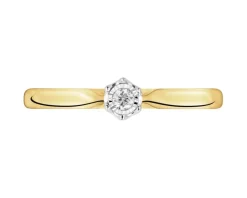 Apart Pierścionek z żółtego i białego złota z brylantem - 0,03 ct - próba 585< Pierścionki