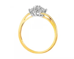 Online Apart Pierścionek z żółtego i białego złota z brylantami - 0,25 ct - próba 585