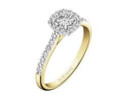 Hot Apart Pierścionek z żółtego i białego złota z brylantami - 0,44 ct - próba 585