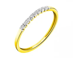 Discount Apart Pierścionek z żółtego i białego złota z diamentami - 0,02 ct - próba 375