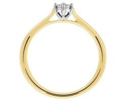 Online Apart Pierścionek z żółtego i białego złota z brylantem - 0,05 ct - próba 585