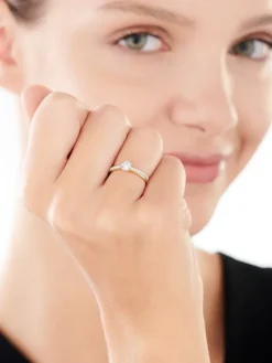 Sale Apart Pierścionek z żółtego i białego złota z brylantami - 0,21 ct - próba 585