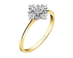Apart Pierścionek z żółtego i białego złota z diamentami - 0,08 ct - próba 585< Pierścionki