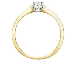 Sale Apart Pierścionek z żółtego i białego złota z brylantem - 0,05 ct - próba 585
