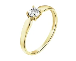 New Apart Pierścionek z żółtego i białego złota z brylantem - 0,03 ct - próba 585