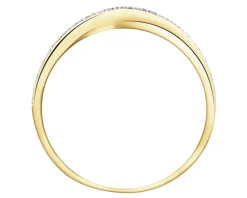Apart Pierścionek z żółtego z żółtego złota z brylantami - 0,02 ct - próba 375< Pierścionki
