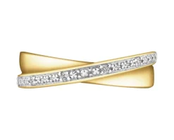 Apart Pierścionek z żółtego z żółtego złota z brylantami - 0,02 ct - próba 375< Pierścionki
