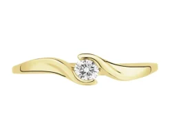 Sale Apart Pierścionek z żółtego złota brylantem - 0,10 ct - próba 585
