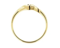 Sale Apart Pierścionek z żółtego złota brylantem - 0,10 ct - próba 585
