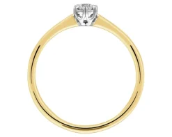 Apart Pierścionek z żółtego złota z brylantem - 0,08 ct - próba 585< Pierścionki
