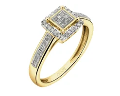 Outlet Apart Pierścionek z żółtego złota z diamentami - 0,14 ct - próba 585
