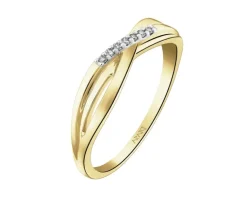 Apart Pierścionek z żółtego złota z diamentami - 0,03 ct - próba 375< Pierścionki