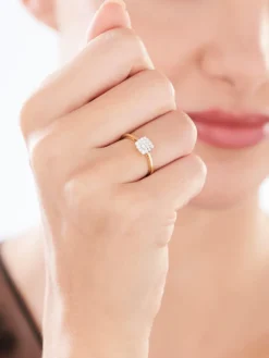 Apart Pierścionek z żółtego złota z brylantami - 0,26 ct - próba 585< Pierścionki