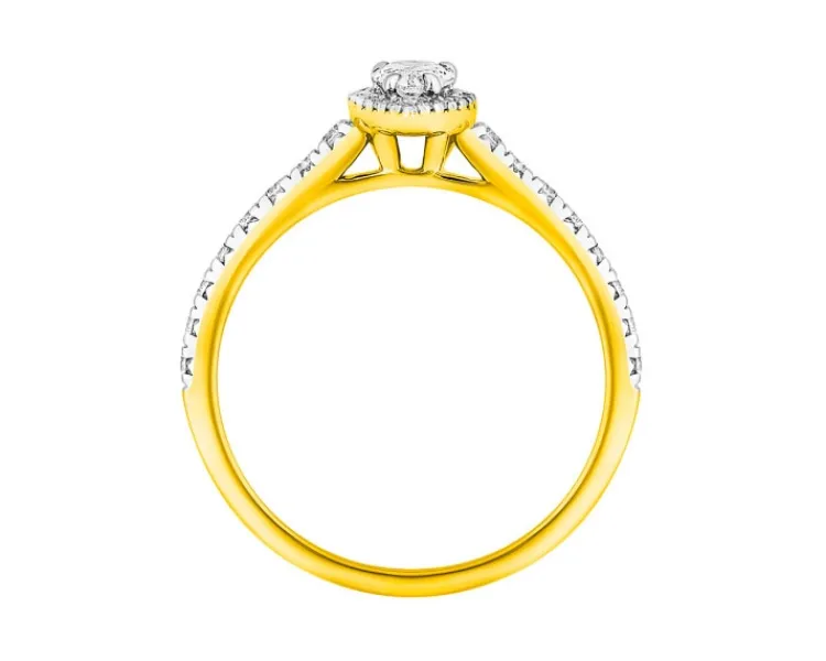Best Apart Pierścionek z żółtego złota z diamentami - SI2/H - 0,60 ct - próba 585