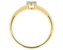 Discount Apart Pierścionek z żółtego złota z diamentami - 0,08 ct - próba 585