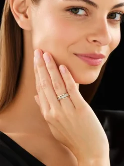 Clearance Apart Pierścionek z żółtego złota z diamentami - 0,13 ct - próba 585