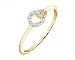 Apart Pierścionek z żółtego złota z diamentami - 0,03 ct - próba 375< Pierścionki