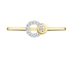 Apart Pierścionek z żółtego złota z diamentami - 0,03 ct - próba 375< Pierścionki