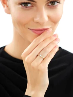 Clearance Apart Pierścionek z żółtego złota z brylantem laboratoryjnym - 0,15 ct - próba 585