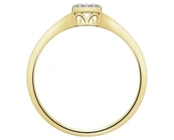 Outlet Apart Pierścionek z żółtego złota z diamentami - 0,06 ct - próba 750