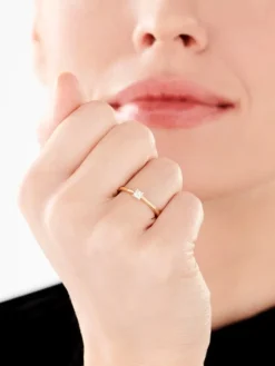 Clearance Apart Pierścionek z żółtego złota z diamentem - 0,18 ct - próba 585