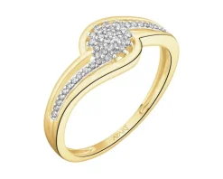 Clearance Apart Pierścionek z żółtego złota z diamentami - 0,10 ct - próba 585