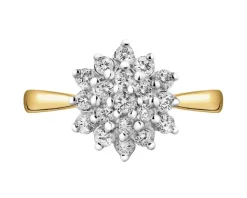 Hot Apart Pierścionek z żółtego złota z brylantami - 0,50 ct - próba 585
