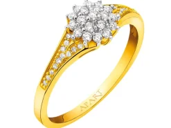 Outlet Apart Pierścionek z żółtego złota z diamentami - 0,24 ct - próba 585